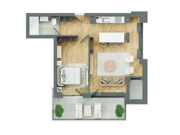 Apartament modern cu 2 camere și balcon generos | Zona Bartolomeu