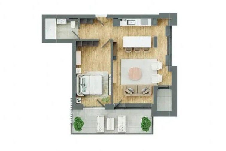 Apartament modern cu 2 camere și balcon generos | Zona Bartolomeu
