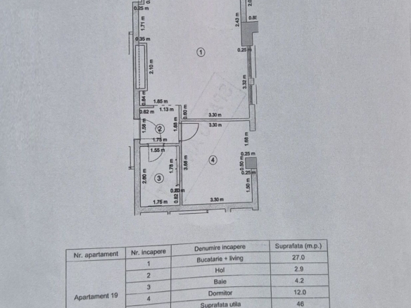 Studio mobilat și utilat, bloc 2020, etaj 3 – Terasă comuna amenajată