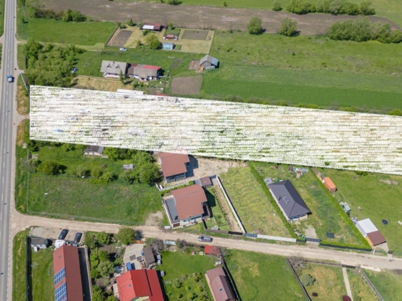 Teren intravilan Bod | Front 46 m la Asfalt | Utilități pe/lângă Teren