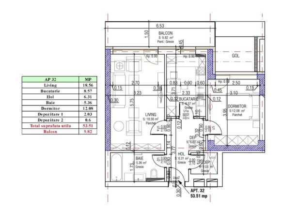 Apartament Decomandat | 53 mp utili + 10 mp balcon | Sala Polivalentă
