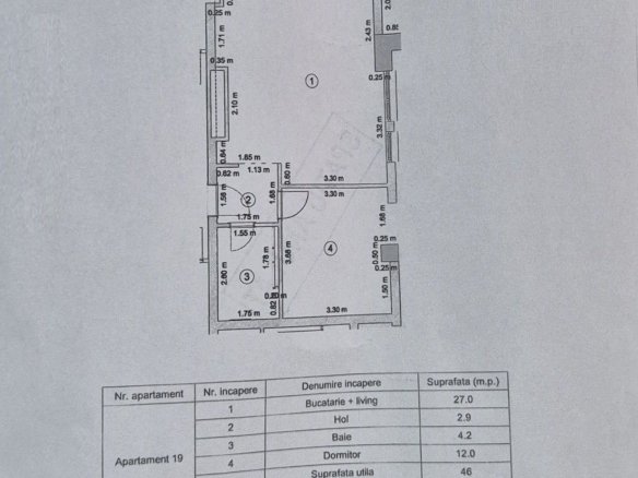 Studio mobilat și utilat, bloc 2020, etaj 3 – Terasă comuna amenajată