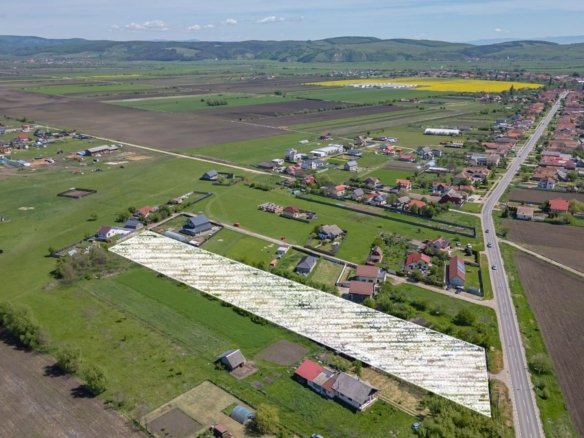 Teren intravilan Bod | Front 46 m la Asfalt | Utilități pe/lângă Teren