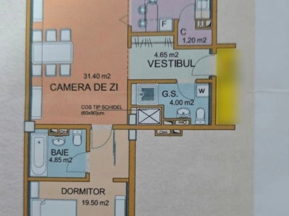 Apartament 2 Camere Răcădău | 75 mp | 2 Băi | Beci Subsol | Etaj 2/4