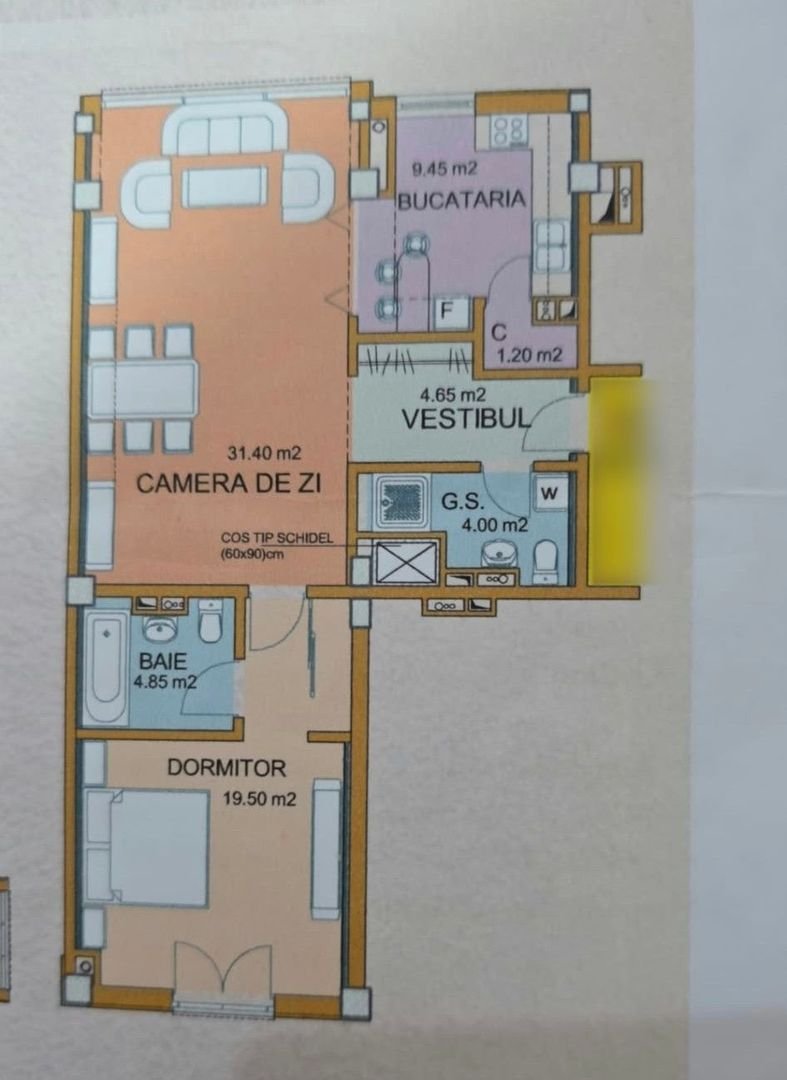 Apartament 2 Camere Răcădău | 75 mp | 2 Băi | Beci Subsol | Etaj 2/4