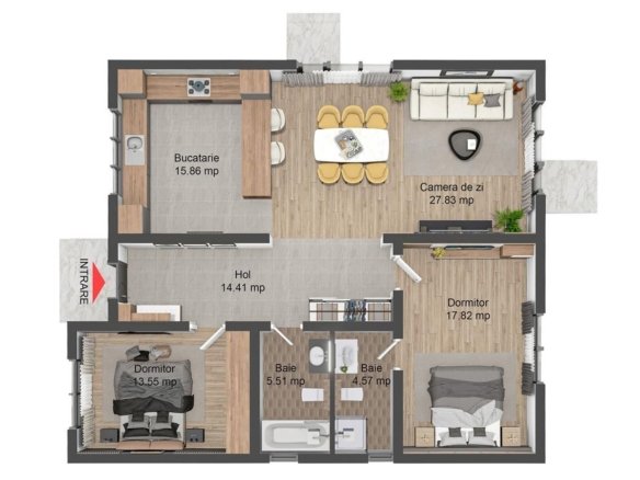 Casă 3 Camere Prejmer | 80 mp | Teren 506 mp | Încălzire Pardoseală