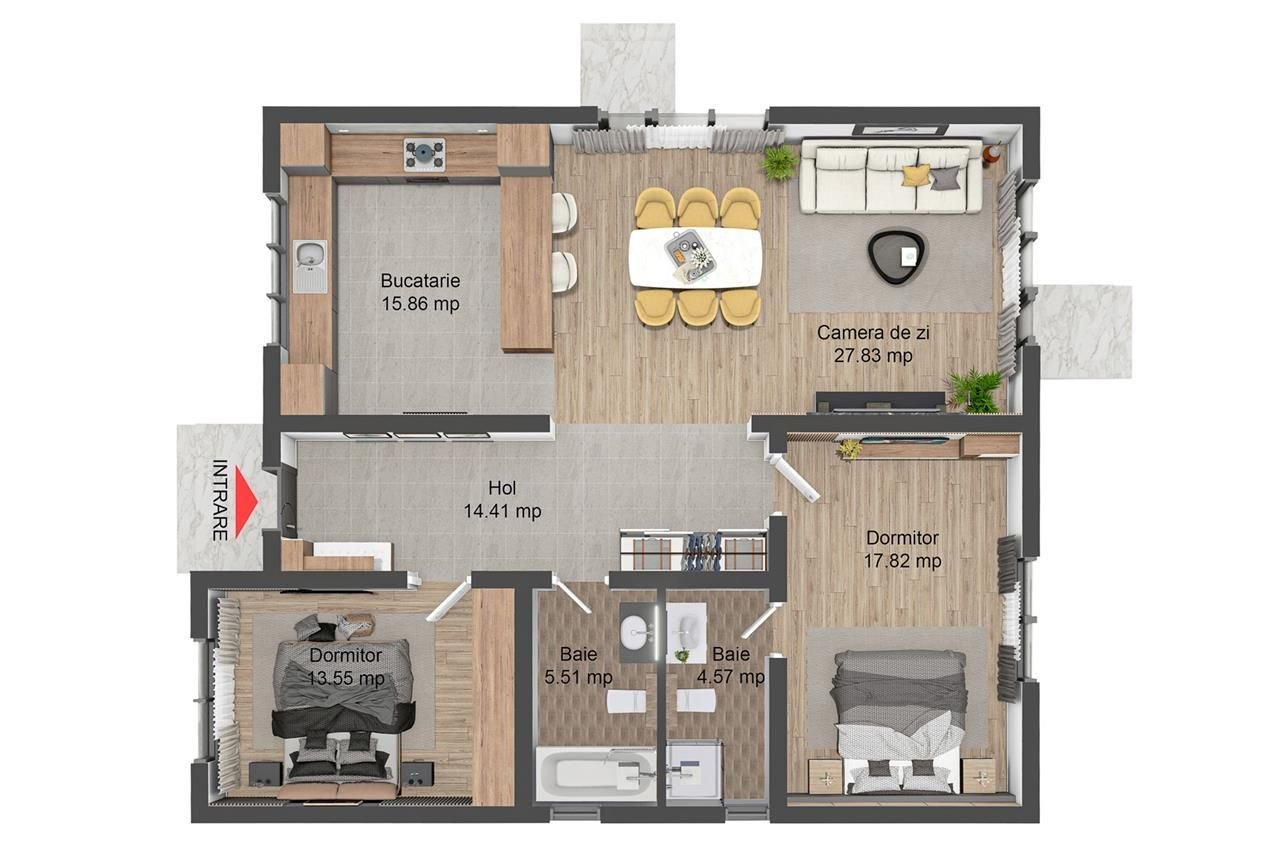 Casă 3 Camere Prejmer | 80 mp | Teren 506 mp | Încălzire Pardoseală
